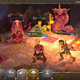 Three human adventurers in varying garb are in a dungeon with a large serpent-like monster and a horned, insect-like creature.
